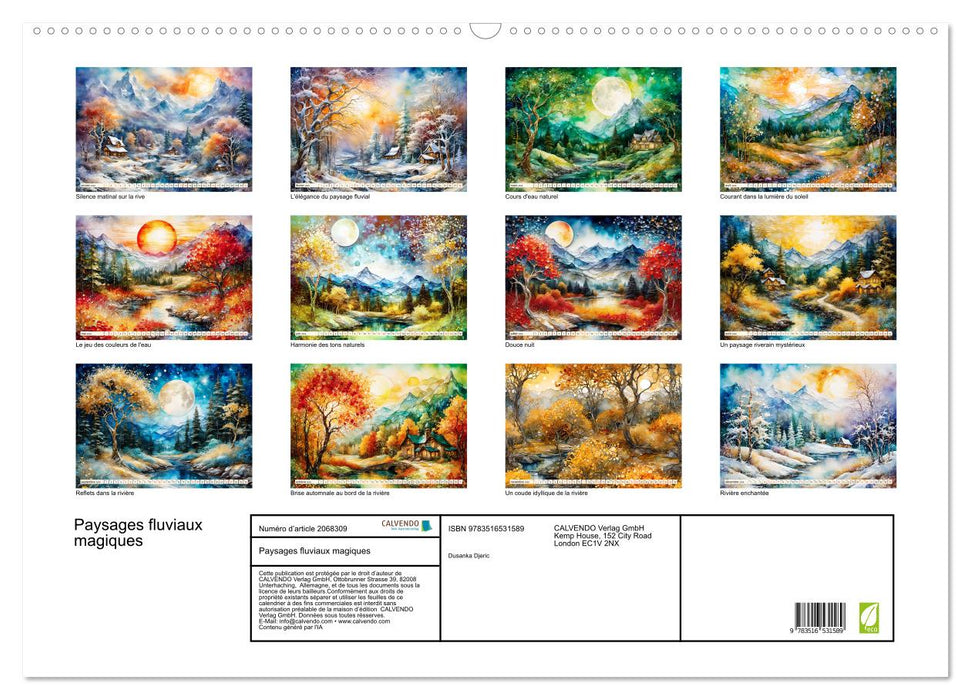 Paysages fluviaux magiques (CALVENDO Calendrier mensuel 2026)