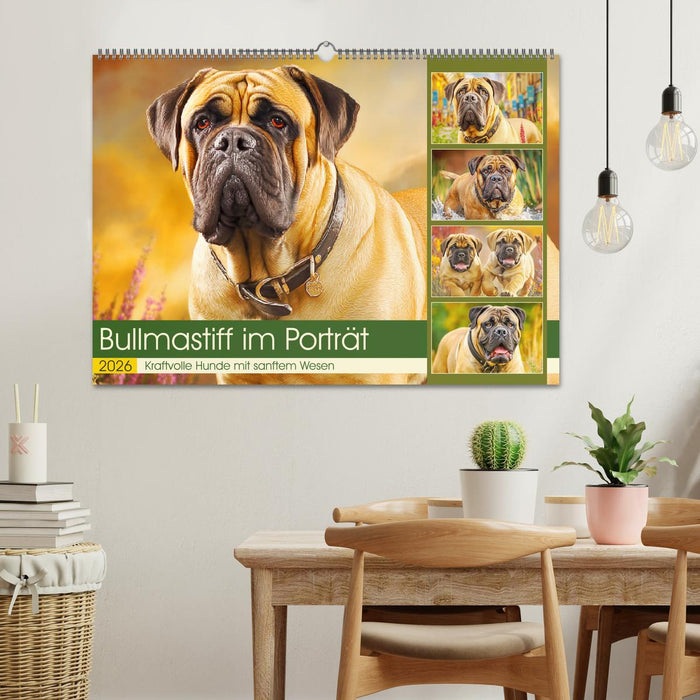 Bullmastiff im Porträt. Kraftvolle Hunde mit sanftem Wesen (CALVENDO Wandkalender 2026)