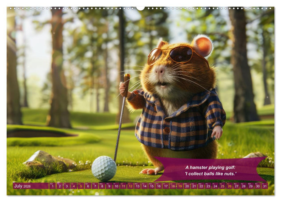 Funny charming animals as golf players (CALVENDO Premium-Calendar 2026)
