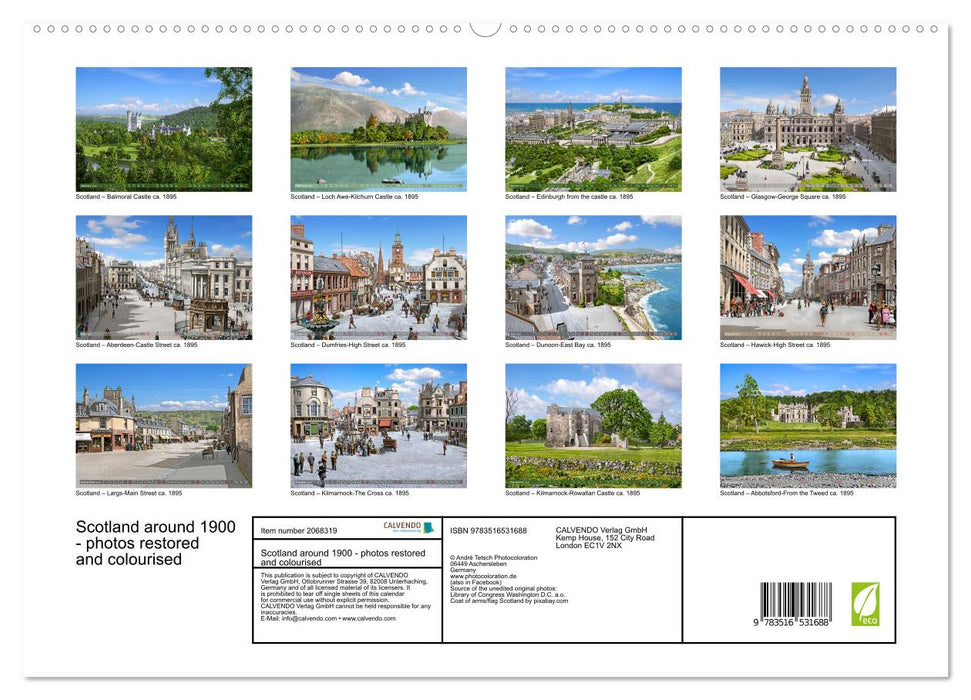 Scotland around 1900 - photos restored and colourised (CALVENDO Premium-Calendar 2026)