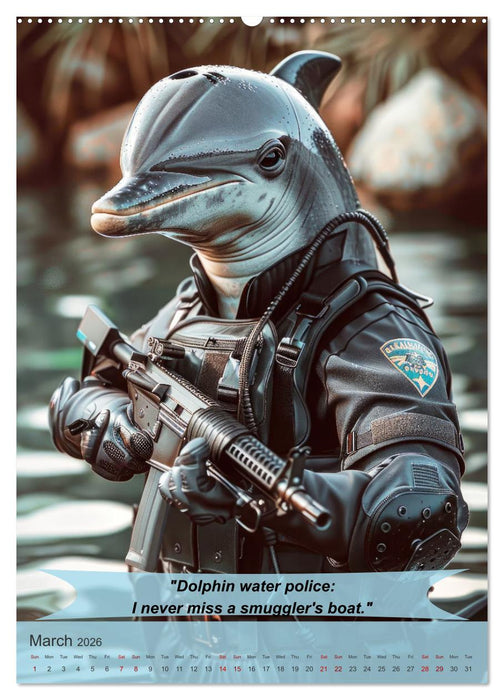 Animalistic and funny police officers (CALVENDO Monthly Calendar 2026)