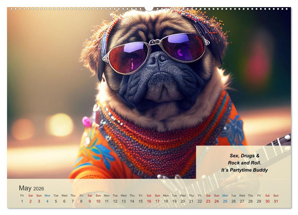 Great fun for pug lovers (CALVENDO Monthly Calendar 2026)