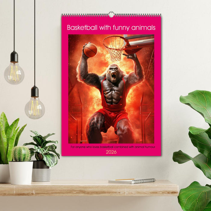 Basketball with funny animals (CALVENDO Monthly Calendar 2026)