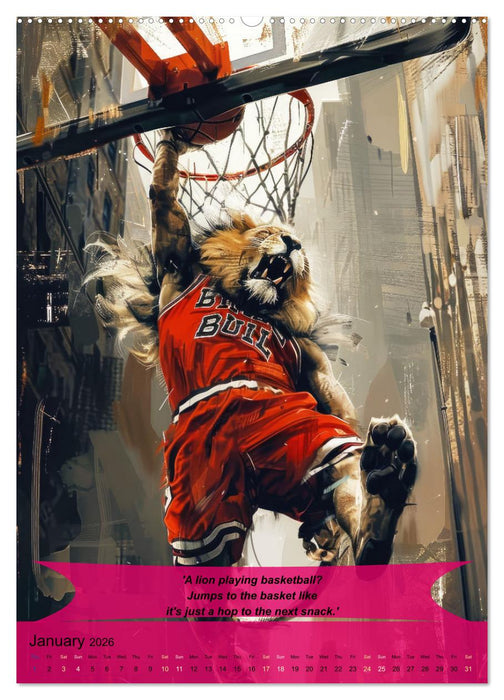 Basketball with funny animals (CALVENDO Monthly Calendar 2026)
