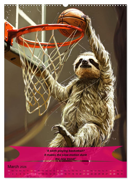 Basketball with funny animals (CALVENDO Monthly Calendar 2026)