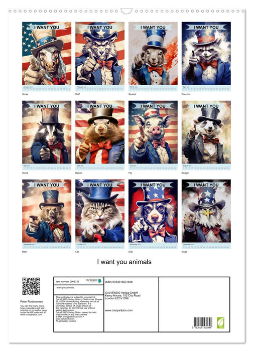 I want you animals (CALVENDO Monthly Calendar 2026)