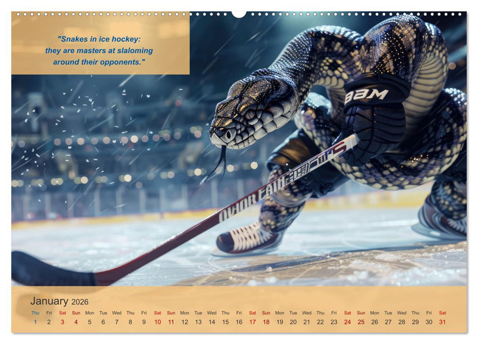 The most charming ice hockey animals in action (CALVENDO Monthly Calendar 2026)