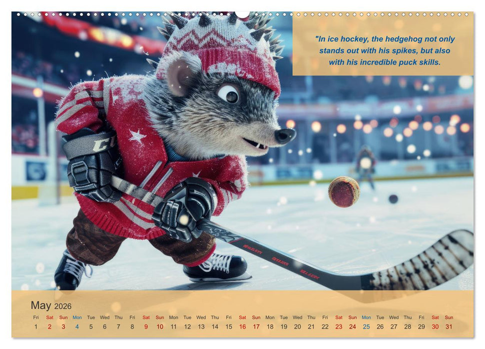 The most charming ice hockey animals in action (CALVENDO Monthly Calendar 2026)