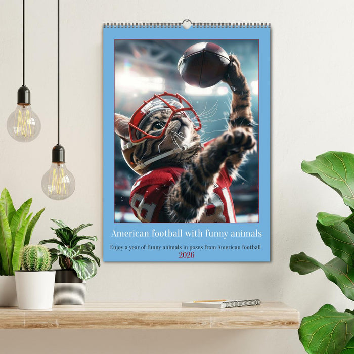 American football with funny animals (CALVENDO Monthly Calendar 2026)