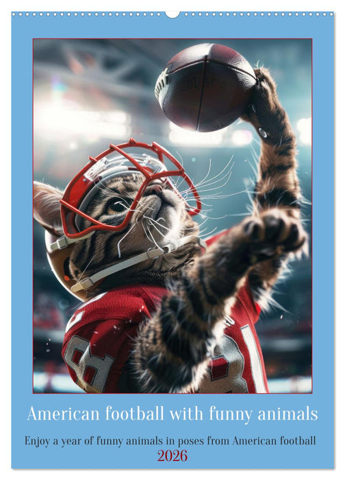American football with funny animals (CALVENDO Monthly Calendar 2026)