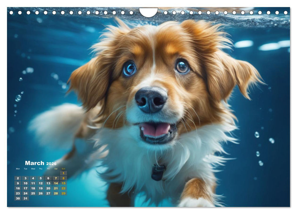 Dogs: intrepid swimmers (CALVENDO Monthly Calendar 2026)