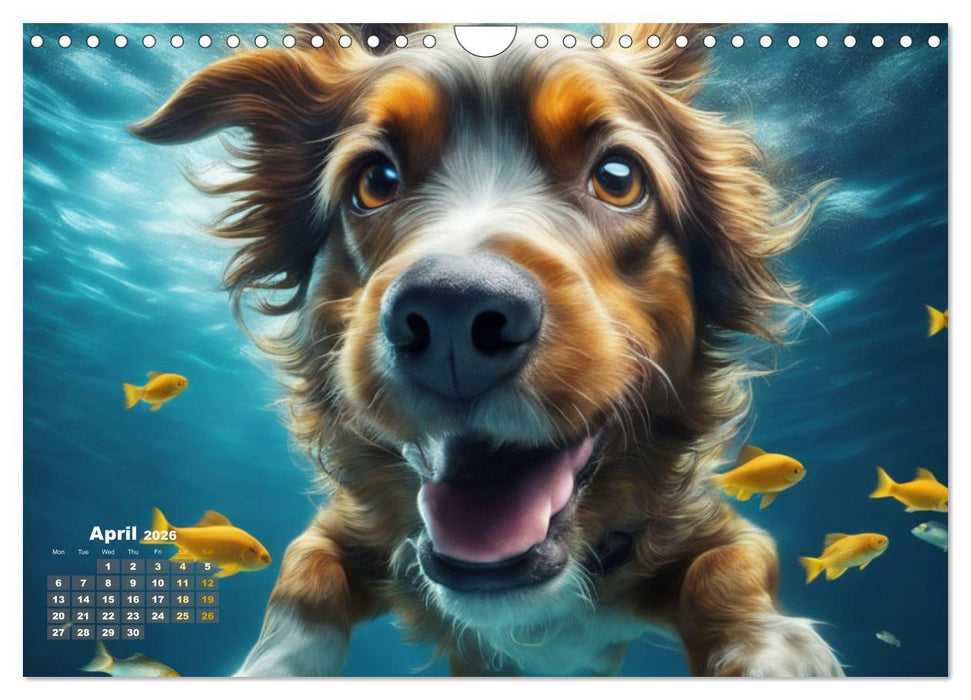 Dogs: intrepid swimmers (CALVENDO Monthly Calendar 2026)