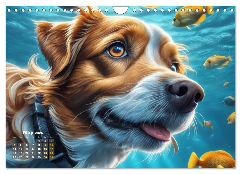 Dogs: intrepid swimmers (CALVENDO Monthly Calendar 2026)