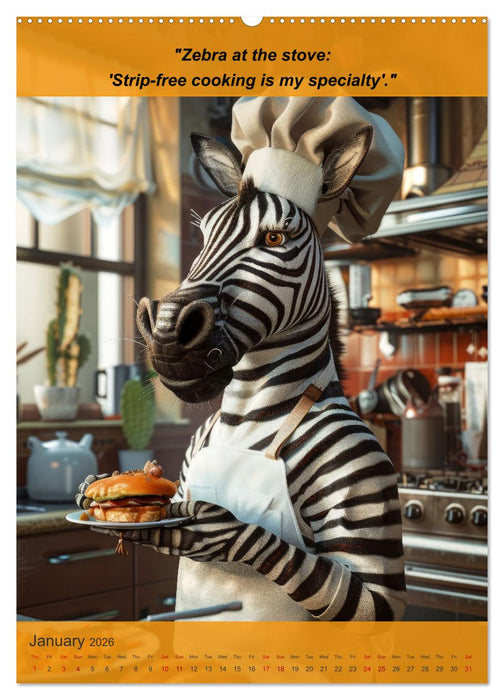 Cooking with animal humor (CALVENDO Monthly Calendar 2026)