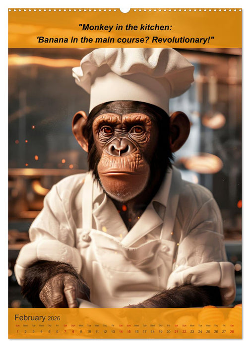 Cooking with animal humor (CALVENDO Monthly Calendar 2026)