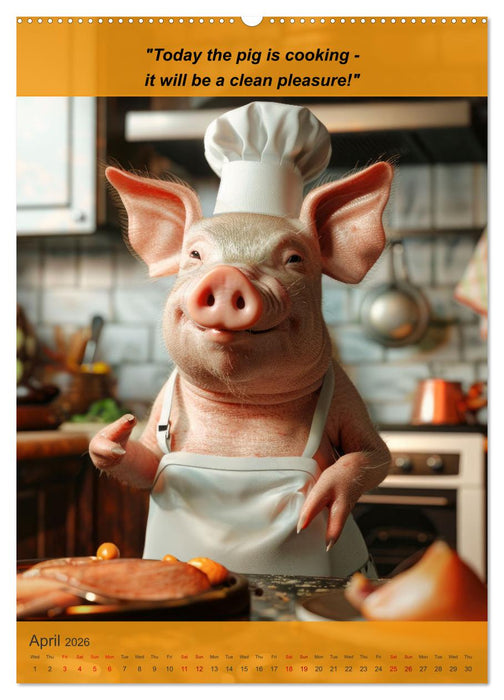 Cooking with animal humor (CALVENDO Monthly Calendar 2026)