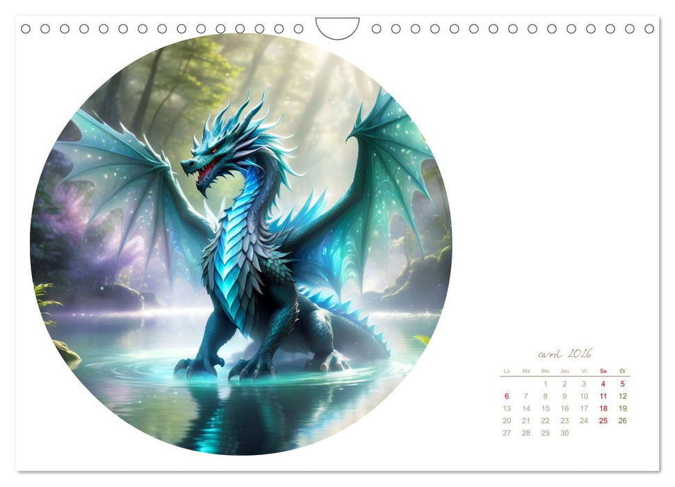 La colère des dragons (CALVENDO Calendrier mensuel 2026)