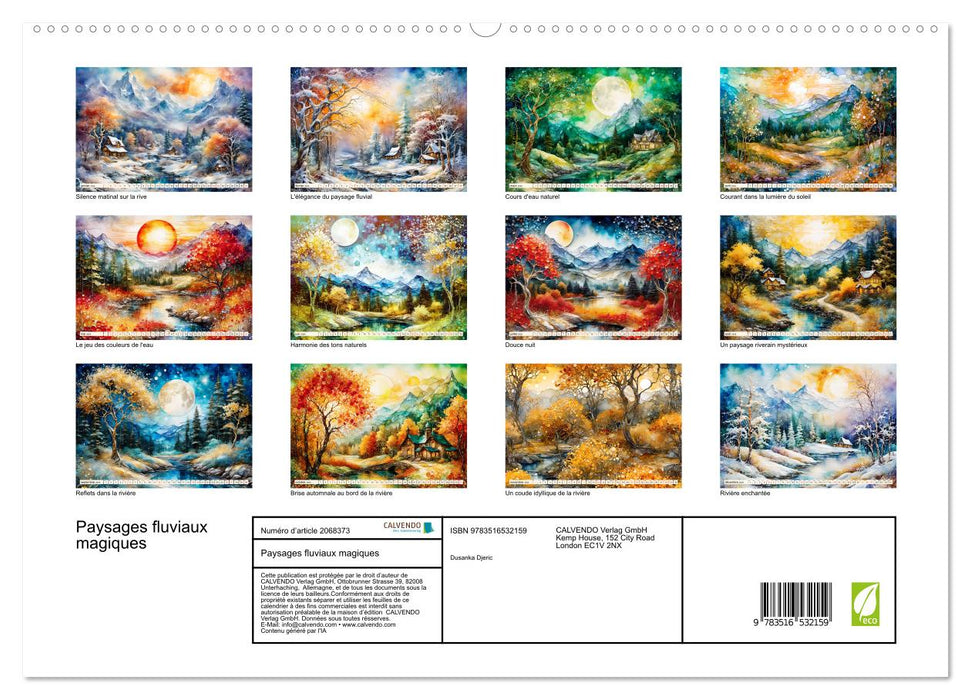 Paysages fluviaux magiques (CALVENDO Calendrier supérieur 2026)