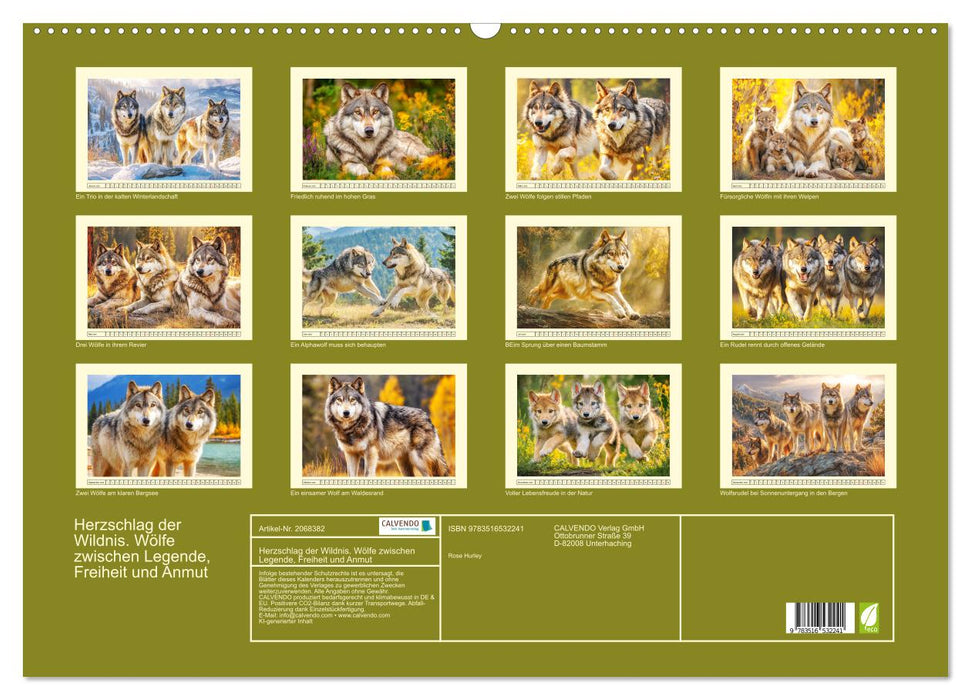 Herzschlag der Wildnis. Wölfe zwischen Legende, Freiheit und Anmut (CALVENDO Wandkalender 2026)
