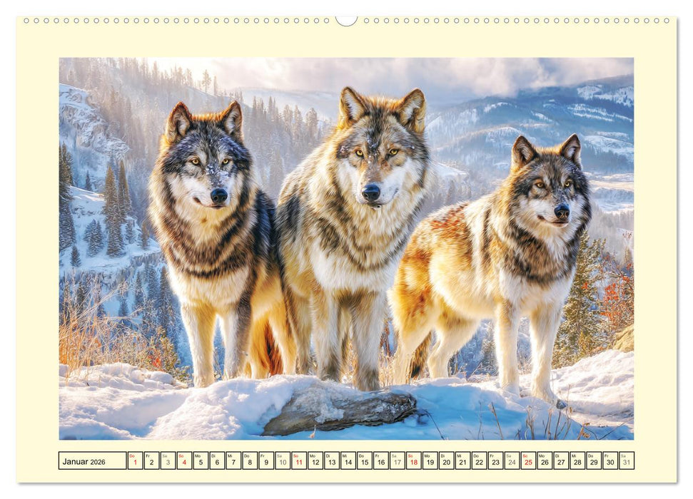 Herzschlag der Wildnis. Wölfe zwischen Legende, Freiheit und Anmut (CALVENDO Wandkalender 2026)