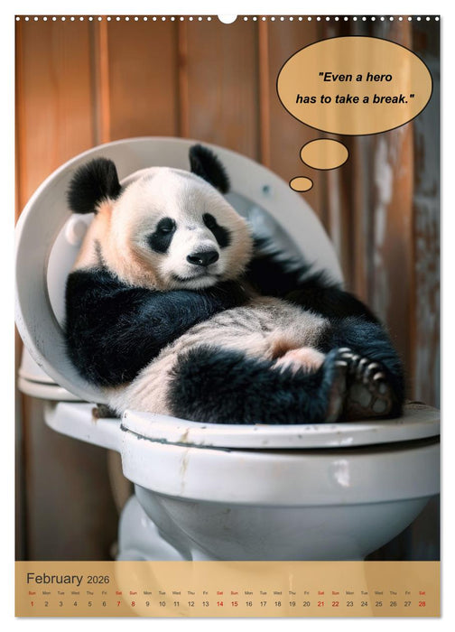 Animals on toilet makes you smile (CALVENDO Monthly Calendar 2026)