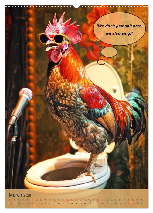 Animals on toilet makes you smile (CALVENDO Monthly Calendar 2026)
