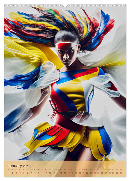 American beauties in a feather style (CALVENDO Monthly Calendar 2026)