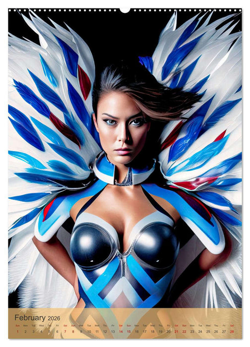 American beauties in a feather style (CALVENDO Monthly Calendar 2026)