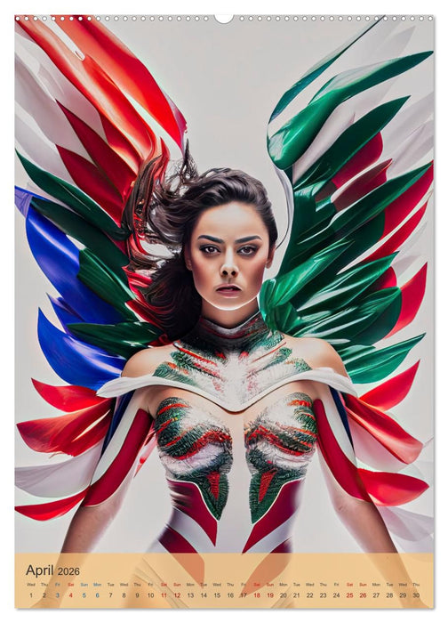 American beauties in a feather style (CALVENDO Monthly Calendar 2026)