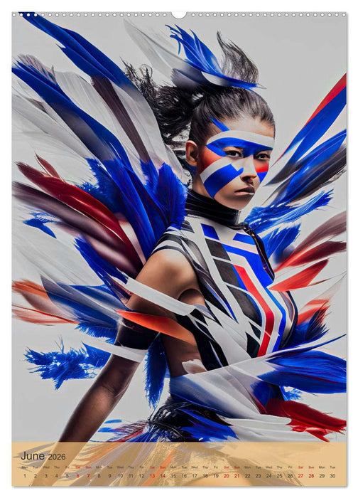 American beauties in a feather style (CALVENDO Monthly Calendar 2026)