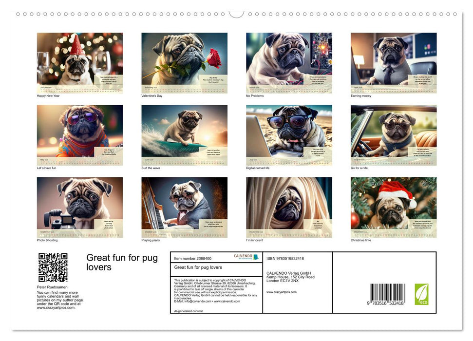 Great fun for pug lovers (CALVENDO Premium-Calendar 2026)