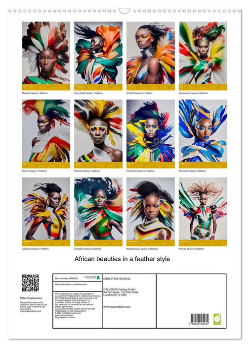African beauties in a feather style (CALVENDO Monthly Calendar 2026)