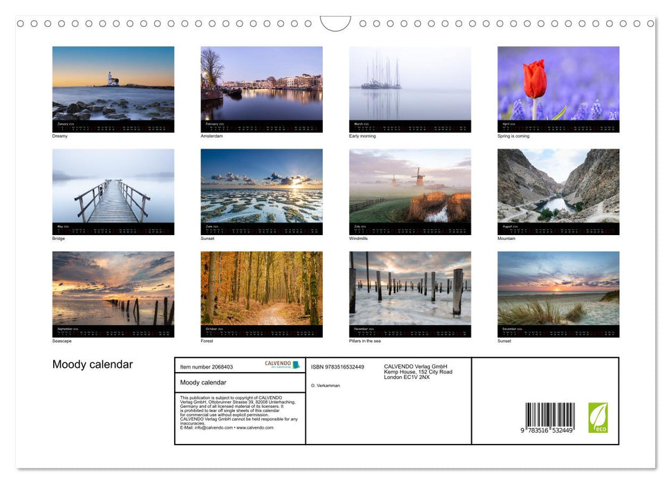 Moody calendar (CALVENDO Monthly Calendar 2026)