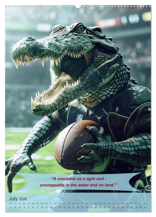 American football with funny animals (CALVENDO Premium-Calendar 2026)