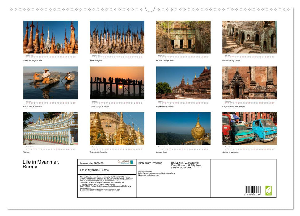 Life in Myanmar, Burma (CALVENDO Monthly Calendar 2026)