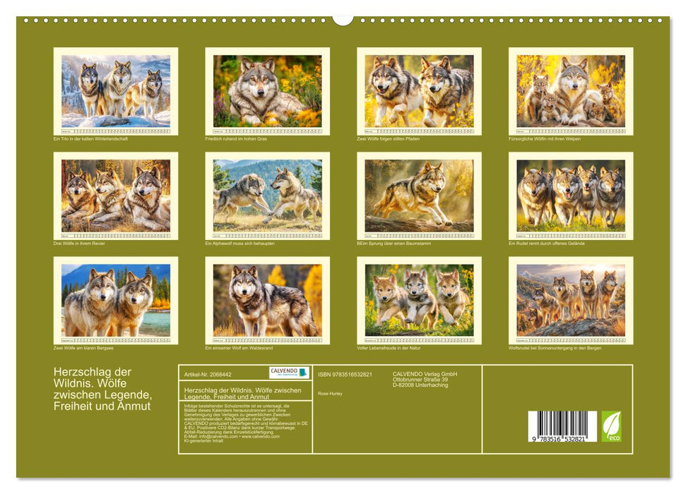 Herzschlag der Wildnis. Wölfe zwischen Legende, Freiheit und Anmut (CALVENDO Premium Wandkalender 2026)