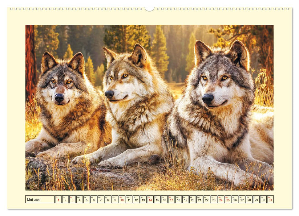Herzschlag der Wildnis. Wölfe zwischen Legende, Freiheit und Anmut (CALVENDO Premium Wandkalender 2026)
