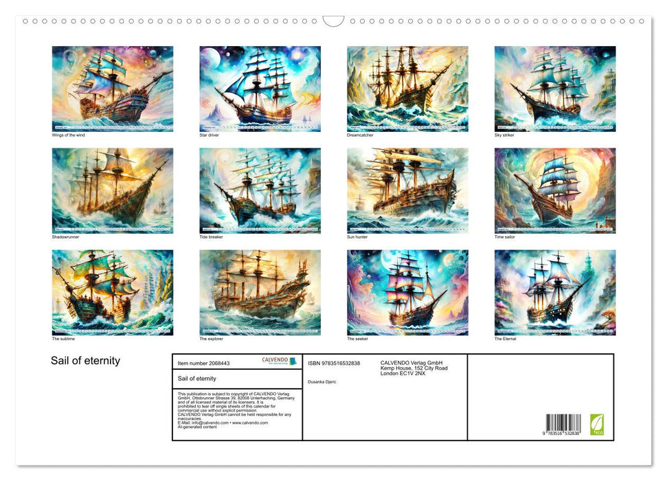 Sail of eternity (CALVENDO Monthly Calendar 2026)