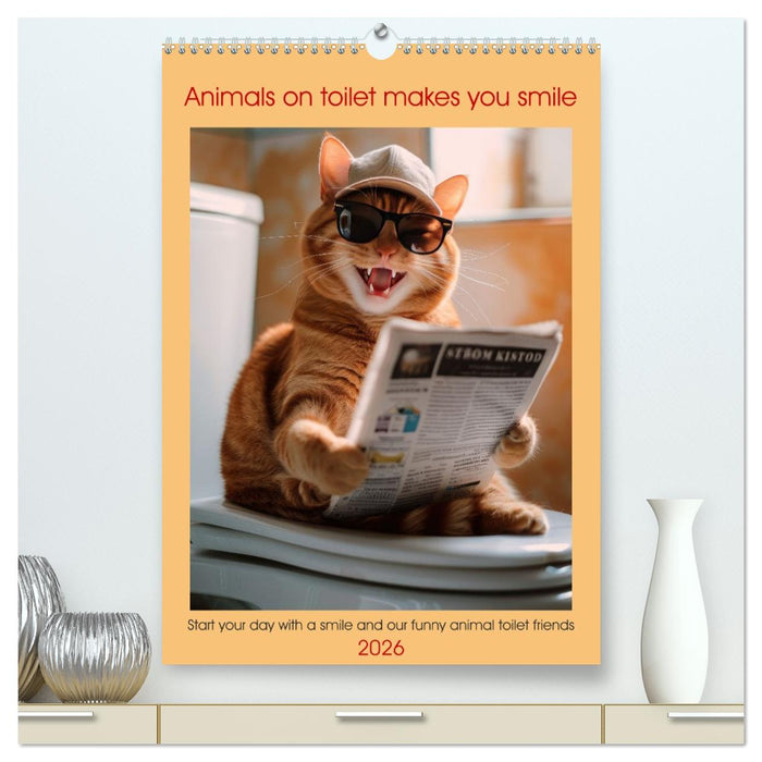 Animals on toilet makes you smile (CALVENDO Premium-Calendar 2026)