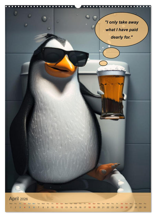 Animals on toilet makes you smile (CALVENDO Premium-Calendar 2026)