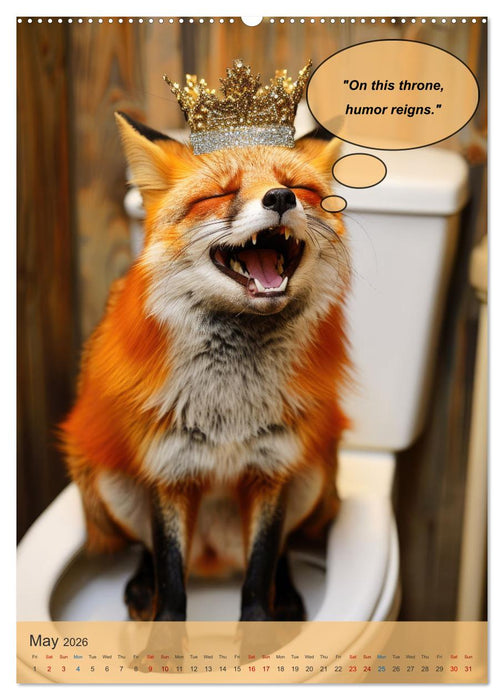Animals on toilet makes you smile (CALVENDO Premium-Calendar 2026)