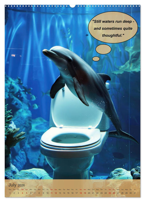 Animals on toilet makes you smile (CALVENDO Premium-Calendar 2026)
