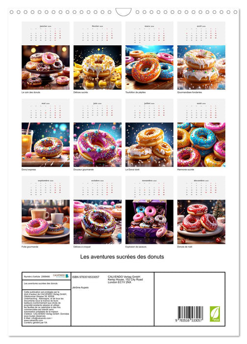 Les aventures sucrées des donuts (CALVENDO Calendrier mensuel 2026)