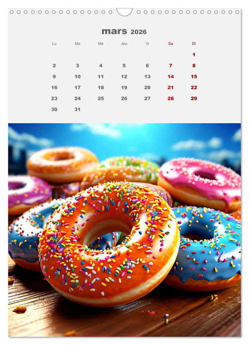 Les aventures sucrées des donuts (CALVENDO Calendrier mensuel 2026)