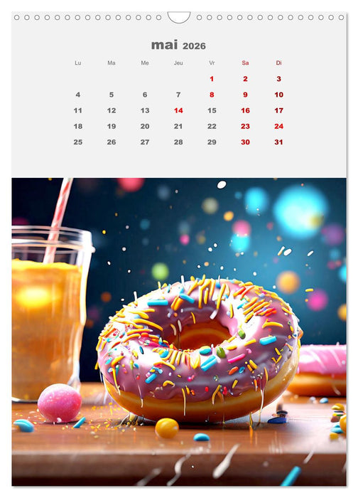 Les aventures sucrées des donuts (CALVENDO Calendrier mensuel 2026)