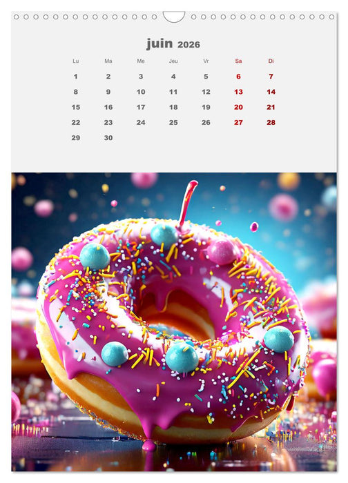 Les aventures sucrées des donuts (CALVENDO Calendrier mensuel 2026)