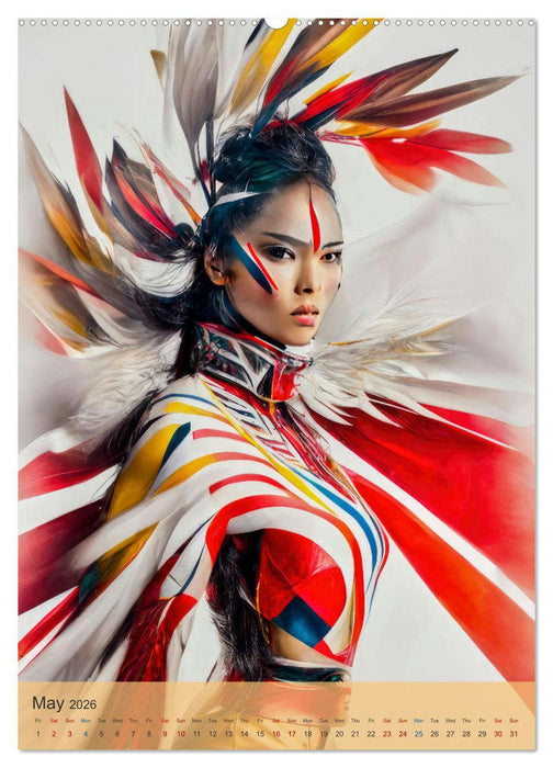 American beauties in a feather style (CALVENDO Premium-Calendar 2026)