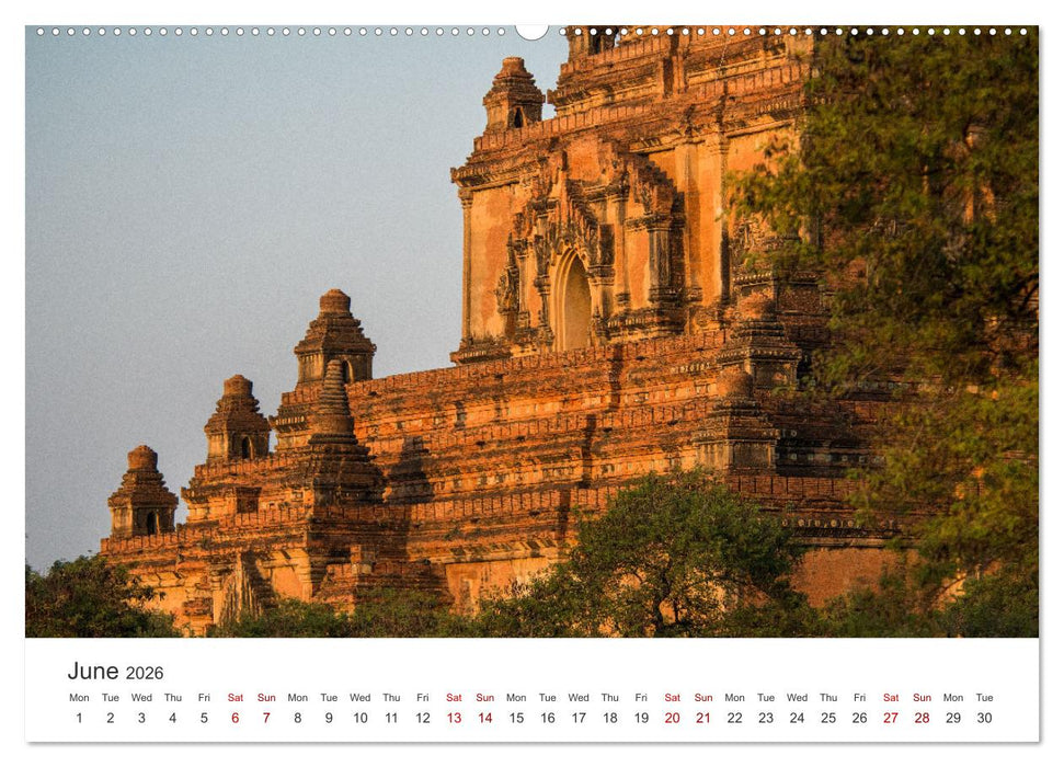 Bagan - Pagodas in the forest (CALVENDO Monthly Calendar 2026)