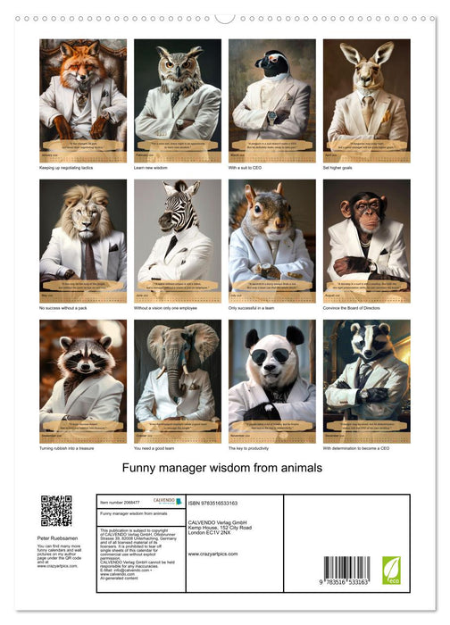 Funny manager wisdom from animals (CALVENDO Premium-Calendar 2026)