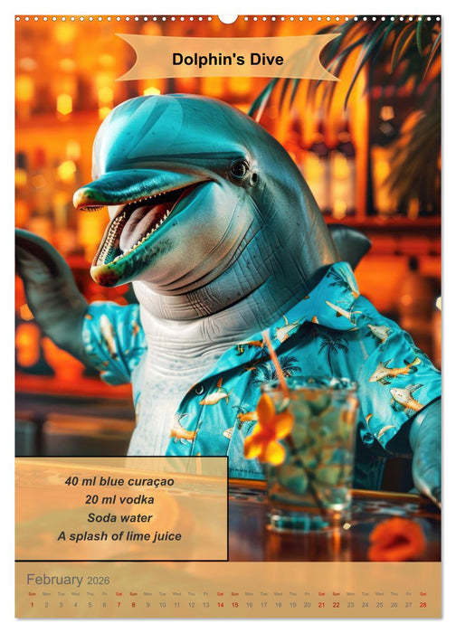 Animal cocktail creations for bartenders (CALVENDO Premium-Calendar 2026)